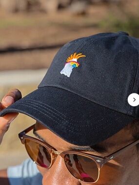 Chubbies Black Hat with Colorful Embroidered parrot pineapple hat 100% cotton